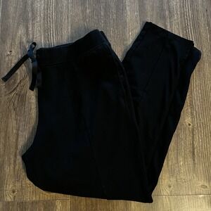 Victoria Sport Woman's Size Large Sweatpants Black Drawstring & Pockets RN54867